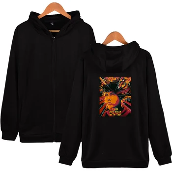 

i am not okay with this Fashion Printed Zipper Hoodies Women/Men Long Sleeve Hooded Sweatshirt 2020 Hot Sale Streetwear Clothes
