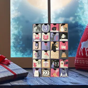 

2021 New Year Christmas Countdown Calendar Decorative Cute Advent Box For Kids Home Holiday Decoration
