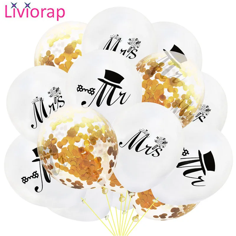Liviorap 15 шт Mr Mis конфетти шарики Свадебные украшения воздушные шары для свадьбы вечеринки украшения латексные шары