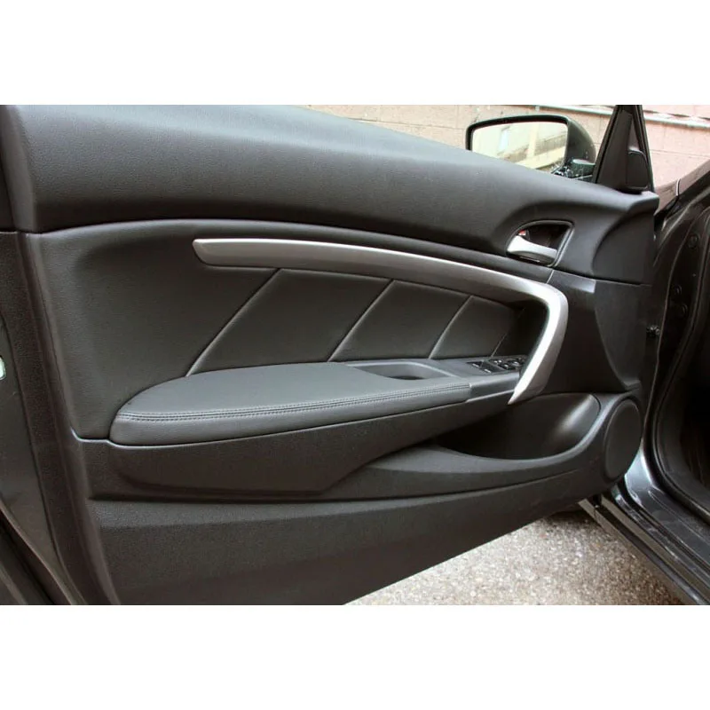 2*Black Leather Front Door Panels Armrest Cover For Honda ACCORD Coupe 2008-2012 Brand New And High Quality