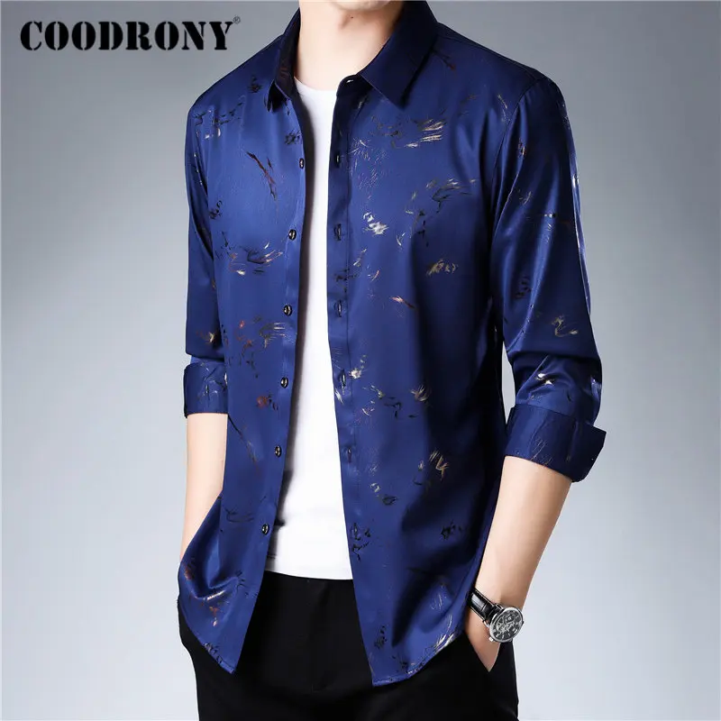 Бренд COODRONY, мужские рубашки с длинным рукавом, хлопковая Мужская рубашка, осенние мужские повседневные рубашки, уличная мода, дизайн, Camisa Masculina 96069