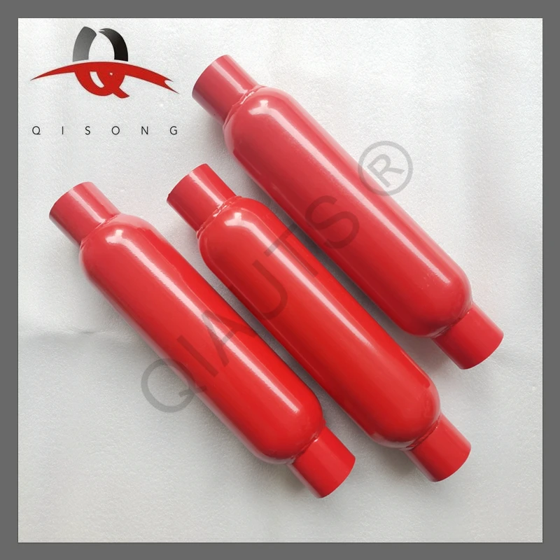 QISONG Universal Bright Red Color Glasspack Resonator Muffler