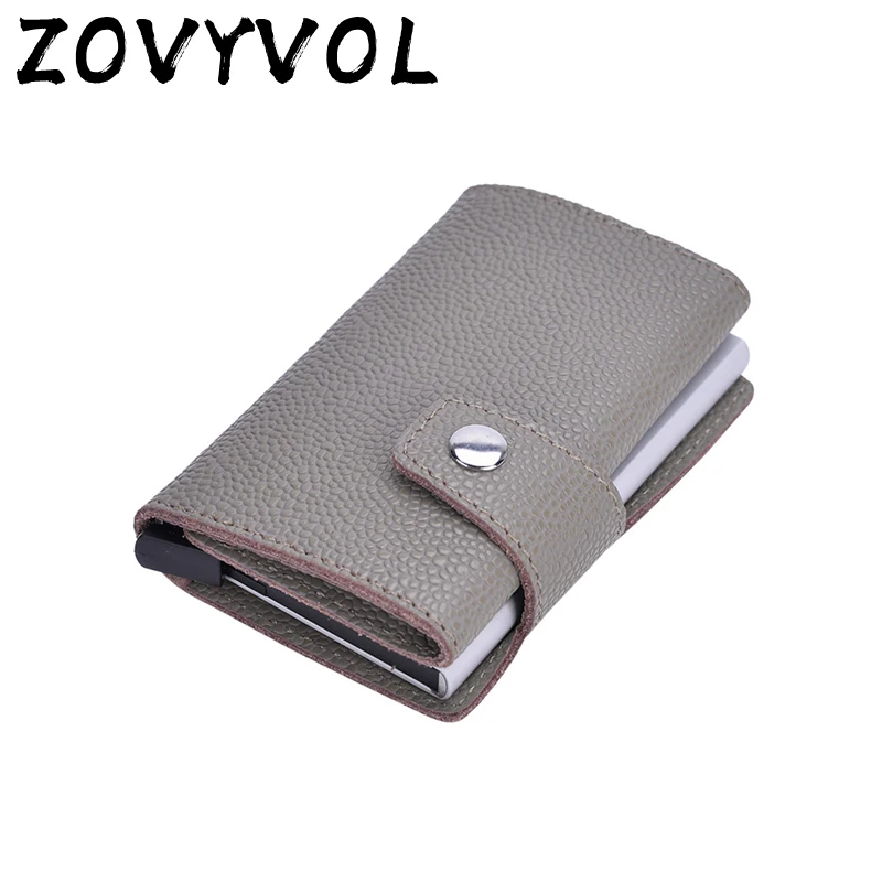 

ZOVYVOL RFID Business Card Holder Genuine Leather Short Card Holder Wallet Minimalist Wallet Credit Card Wallet