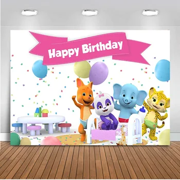 

Mocsicka 7x5ft Animals Word Party Children Birthday photography Backdrops Tiger Elephant Photo Studio Backdrop Background custom