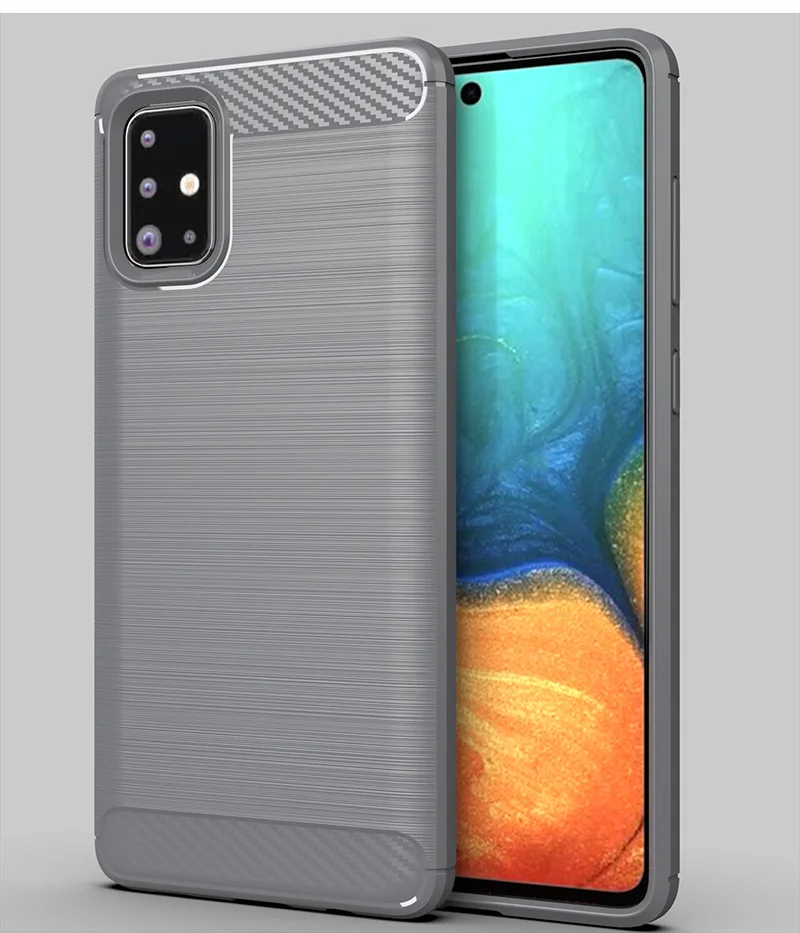 Для samsung Galaxy A71 чехол из мягкого углеродного волокна чехол для телефона для samsung Galaxy A71 противоударный полный защитный силиконовый бампер