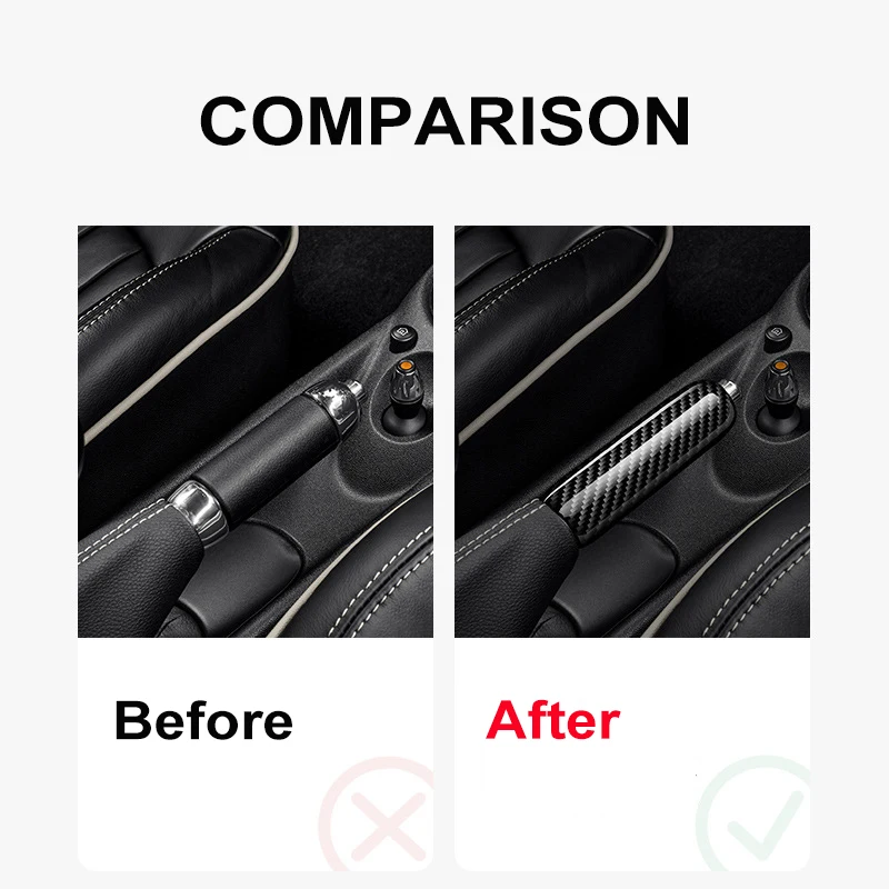Carbon Fiber Handbrake Lever Cover Hand Brake Grips For Mini Cooper S JCW ONE R50 R53 R55 R56 R57 R58 R59 Car Inner Accessories