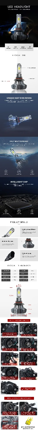 2 шт. Автомобильные светодиодные фары без вентилятора H1 H3 H4 H7 H8 H11 9005 Hb3 9006 Hb4 12 в 6000 К супер яркие светодиодные фары для автомобильных фар