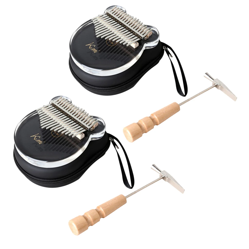 2шт 17-клавишный калимба доска прозрачный акриловый палец пианино Mbira клавиатура