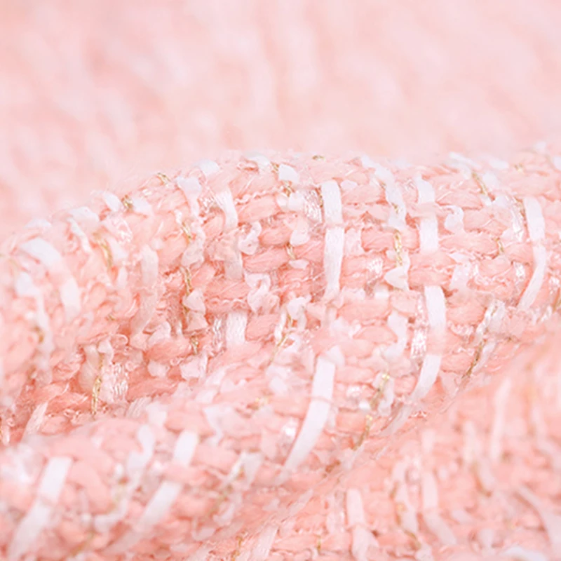 142 см шириной 580 г/м вес мягкий сладкий розовый твид вязаный хлопок акрил шерсть полиэстер для осень зима пальто куртка E1124