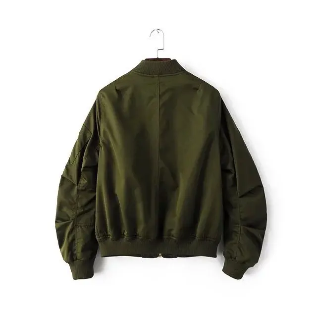 

2016 Europe And America WOMEN'S Dress Metal Zipper Pilots Short Jacket Short Coat Thin Female Baseball Uniform