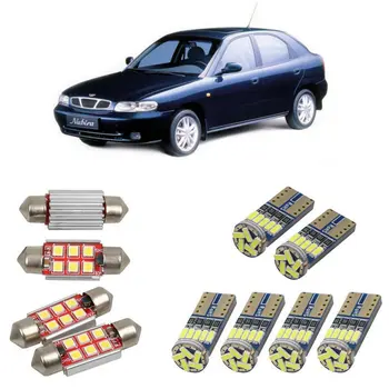 

Interior led Car lights For Daewoo nubira j100 hatchback saloon wagan saloon j200 dome bulbs for cars License Plate Light 8pc