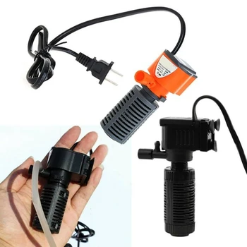 

3 in 1 Silent Aquarium Filter Oxygen Submersible Oxygen Internal Water Pump Filter Cleaner Tools for Fish Tank