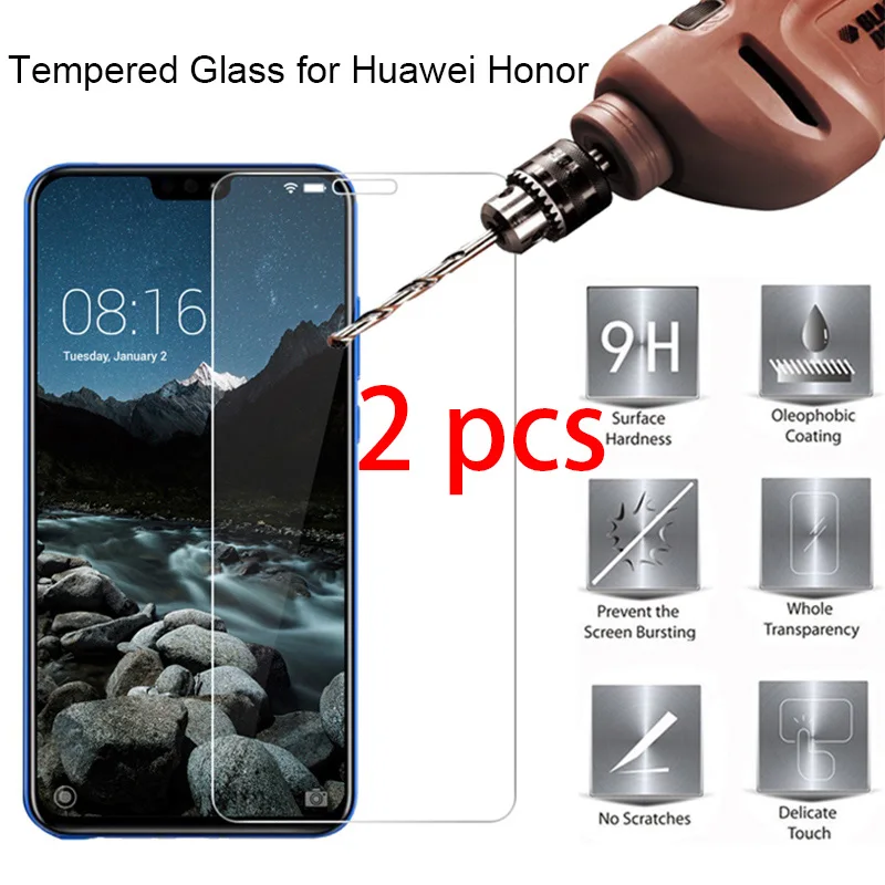 2 шт.! Защитное стекло для экрана Honor 8 Pro 8C 7S 7 Lite 6 закаленное 9H HD Huawei Note 10 | Мобильные