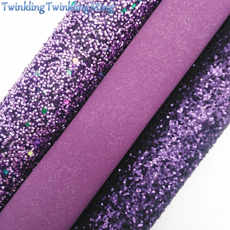 Фиолетовый Блеск Fabirc, замшевая из искусственной кожи ткань, искусственная кожа листы для банта A4 " x11" Мерцание Ming XM413