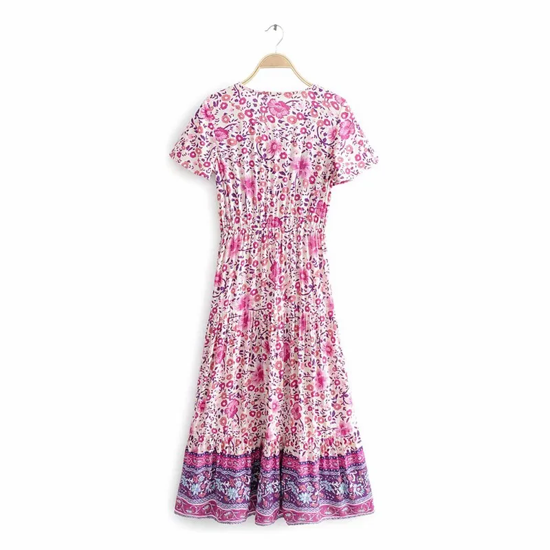 Everkaki длинное платье Для женщин Цветочный принт Boho Vestidos регулируемый пояс Gypsy Женская Винтаж Макси платья Женский Новинка осени