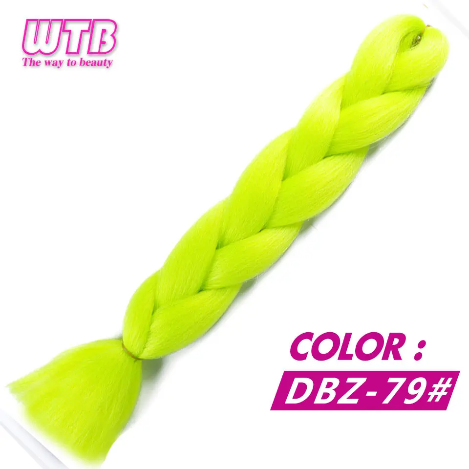 WTB, Омбре, плетеные волосы, легко плетаются, 24 дюйма, 100 г, синтетические волосы на крючках, косички для наращивания волос для женщин, розовый, зеленый, синий - Цвет: # Серый