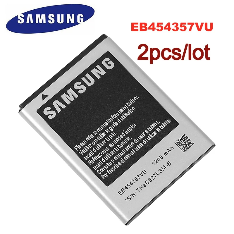 2 шт./лот EB454357VU Оригинальный аккумулятор Samsung для Galaxy Y PRO GT B5510 S5380 S5300 сменный 1200