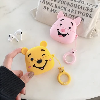 

For Airpods Pro 3D Cute Piggy Winnie Bear Earpods Case For Apple Airpods 3 Bluetooth Wireless Earphone Case Box with Finger Ring