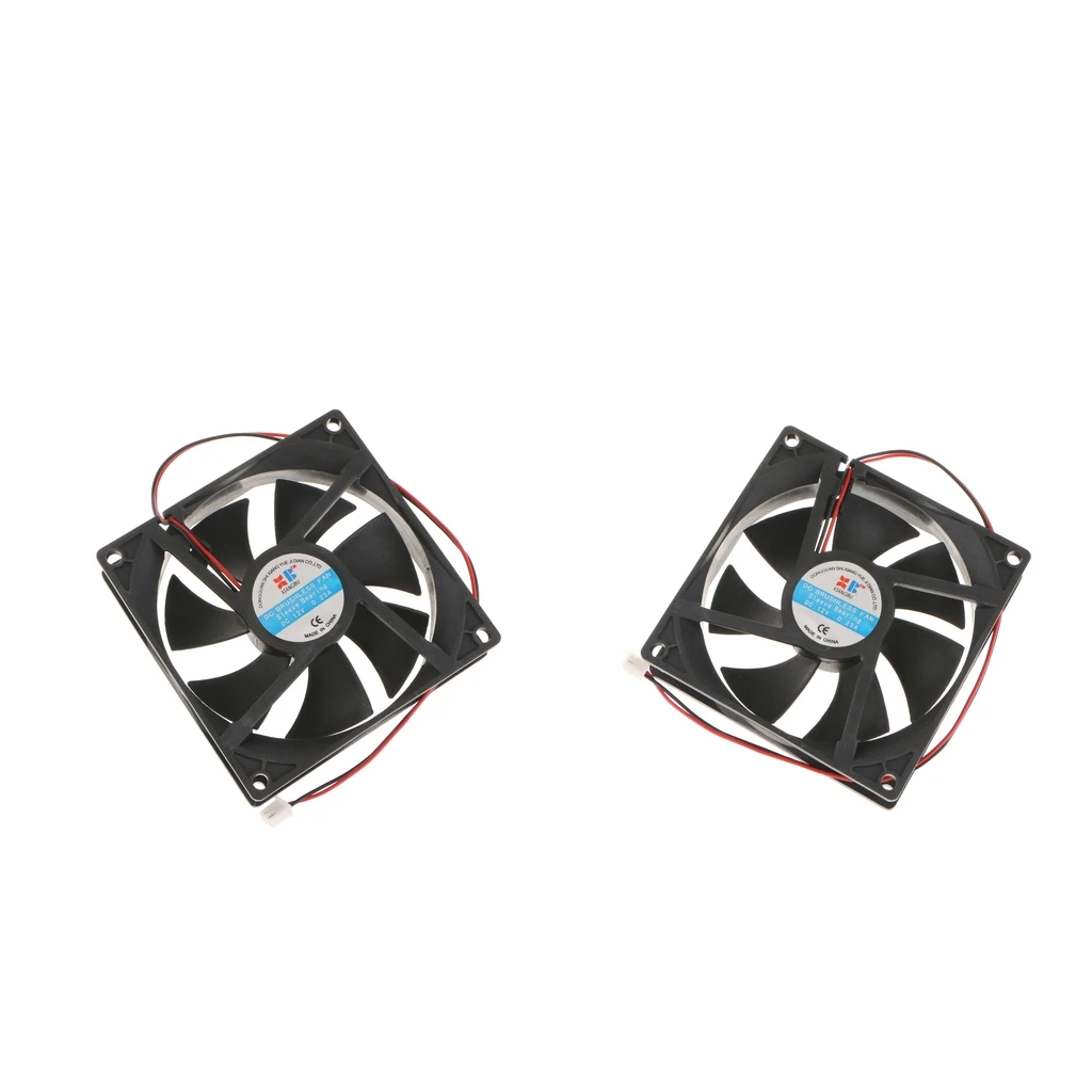 2Pieces 92mm Sleeve Bearing Quiet Desktop PC Case Fan for CPU Coolers and Radiators Computer Cases Fans