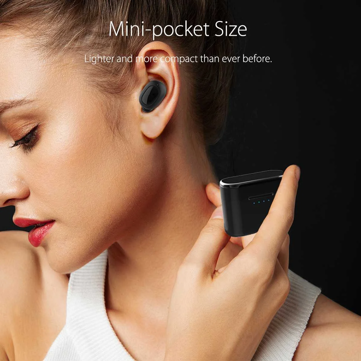Skup INSMA AirBuds Mini TWS słuchawki douszne bluetooth 5.0 słuchawki sportowe Stereo Hi Fi prawda bezprzewodowe obustronne wsparcie QI ładowania słuchawki douszne