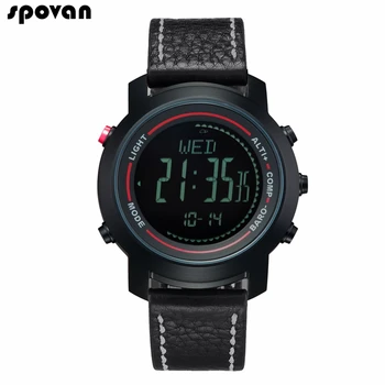 

Spovan Smart Watch Men Sport LED Digital Watch 3D Pedometer Pressure Measurement Altimeter Barometer Thermometer Compass Weather