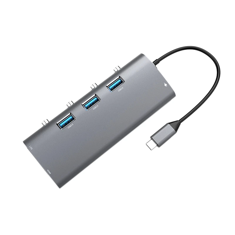 Док станция типа C 6 в 1 конвертер Type Hdmi гигабитную сетевую карту|Док-станции для