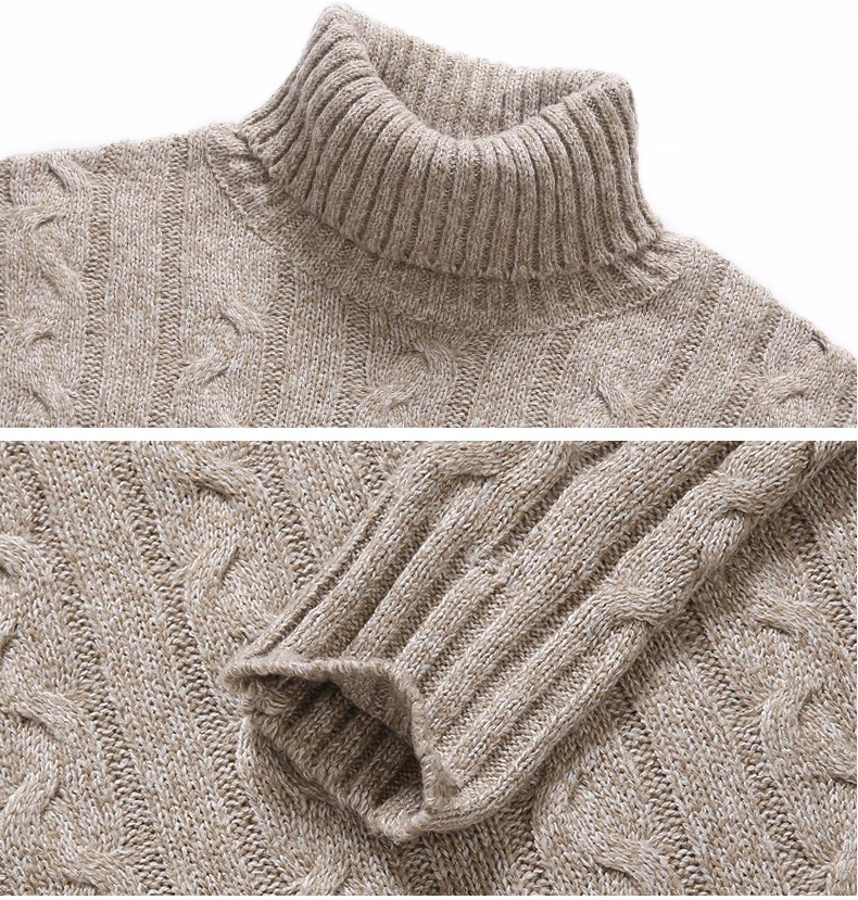 Новинка, толстый теплый зимний вязаный свитер с высоким воротом, Мужская одежда, трикотажный пуловер, мужские свитера, мужская мода 02154