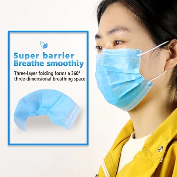 

In stock Disposable Protective Mask Ear-hook Three-layer Mask Antivirus Anti-dust Gas Mask Filter