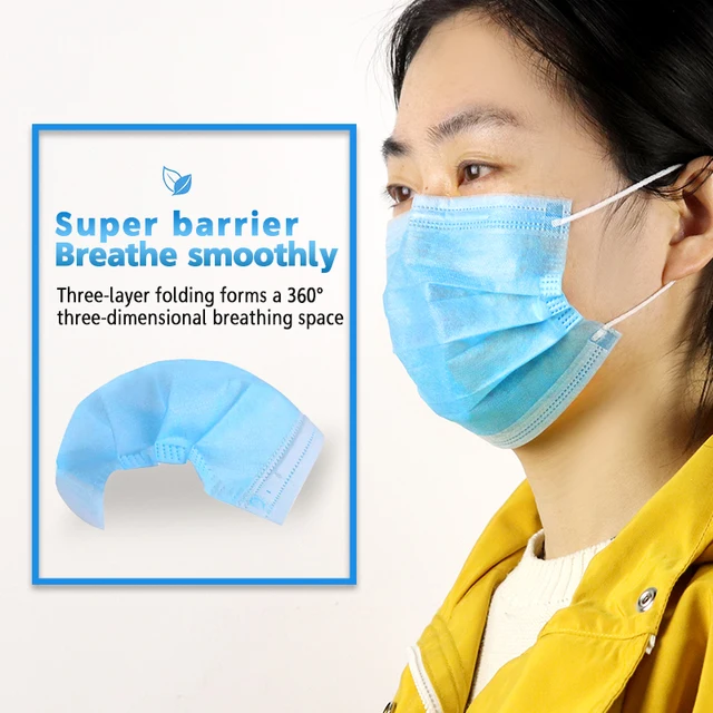 US $19.00  In stock Disposable Protective Mask Ear-hook Three-layer Mask Antivirus Anti-dust Gas Mask Filter