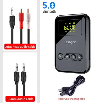 

Essager Bluetooth 5.0 Transmitter Receiver 3.5mm Jack Aux Audio Wireless Adapter For PC TV Headphone Car Bluetooth 5 0 Receiver