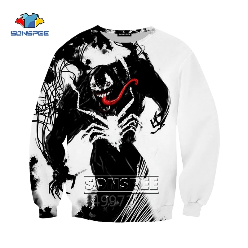 SONSPEE venom parasitic Harajuku детские толстовки с 3D принтом детская одежда для мальчиков и девочек-подростков Топы, пуловер с длинными рукавами SW146 - Цвет: 2