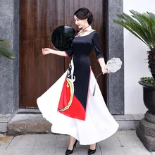 Вьетнам aodai китайское традиционное платье Красное Длинное китайское платье Чонсам халат вьетнамский Ао Дай