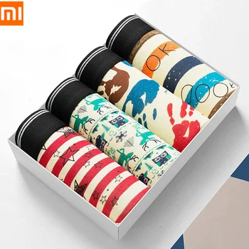 

4pcs/lot Xiaomi Men Underwear 3D Cotton Boxer Shorts Comfortable Breather Men's Underpants Man Sext Panties Boys Colors Pants