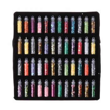 

1 Set 48 Bottles Flash Sequin Powder Decoration Silicone Mold DIY Jewelry Making F3MF