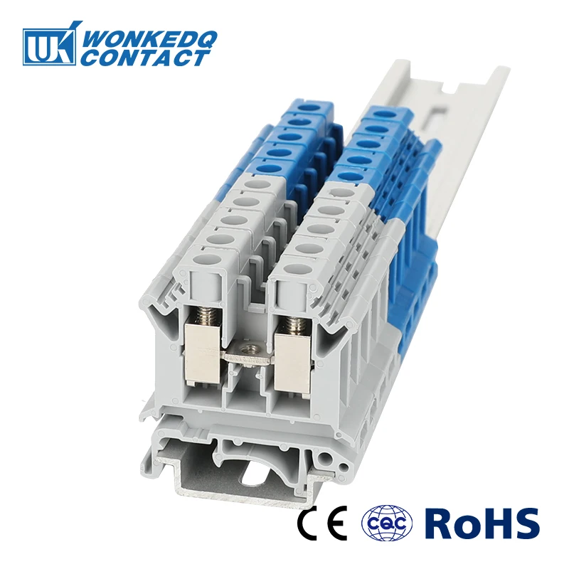 

10Pcs Din Rail Terminal Blocks UK-10N Universal Wiring Class Connector Screw Conductor UK10N screw terminal block