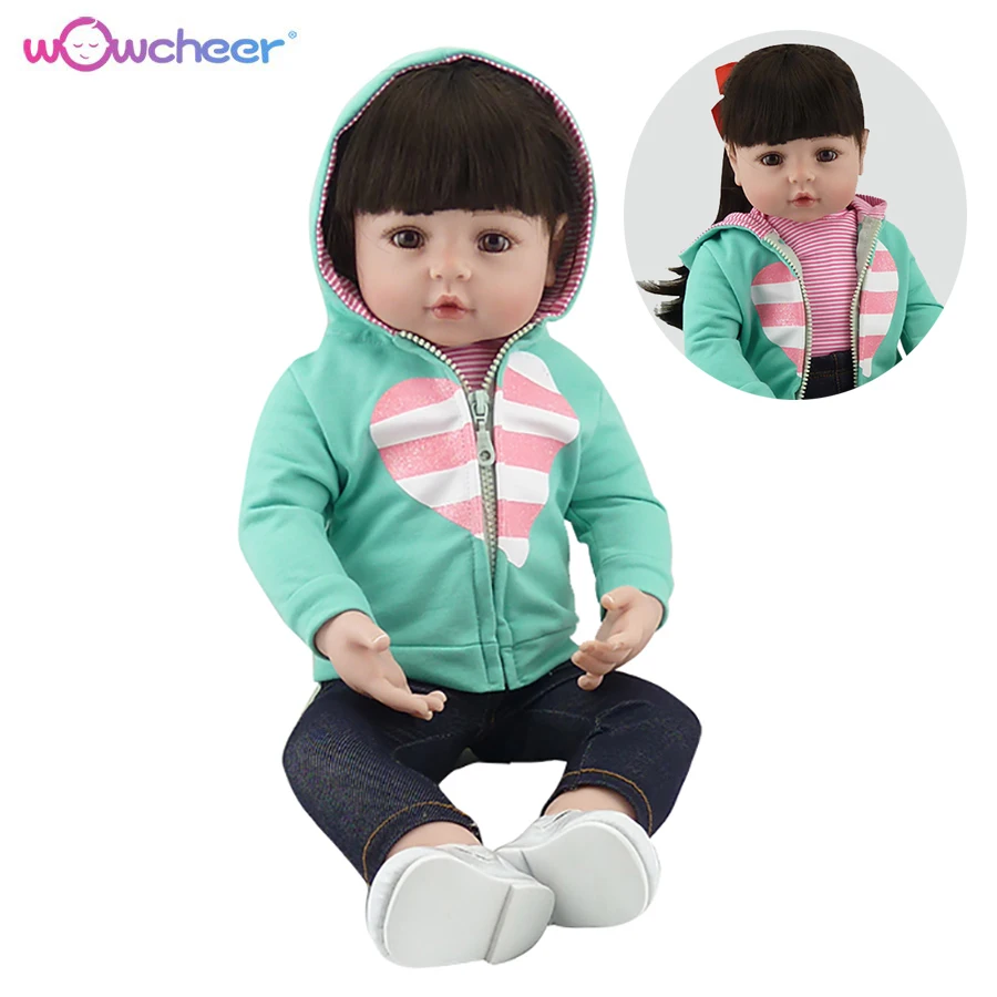 WOWCHEER 47 см Силиконовые Reborn Baby реалистичные куклы мягкая кукла Модная Кукла игрушки для детей рождественские подарки