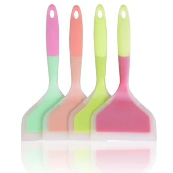 

10 Pcs Silicone Spatula Wide Turner Pancakes Fried Shovel Tamagoyaki Omelette Pan Turners Kitchen Scraper Wholesale X2
