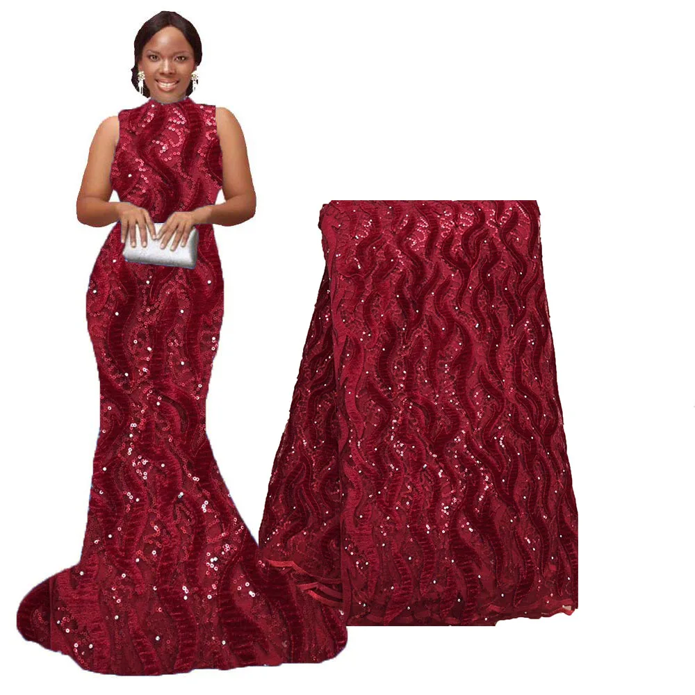 

2020 New Arrival Wine Swiss Voile Lace Fabric in Switzerland High Quality Embroidery French Swiss African Laces for Weddings