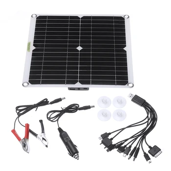 

Pohiks Flexible Solar Charger 80W 18V Monocrystalline Solar Panel Led Light RV Battery Boat Waterproof Outdoor Charger