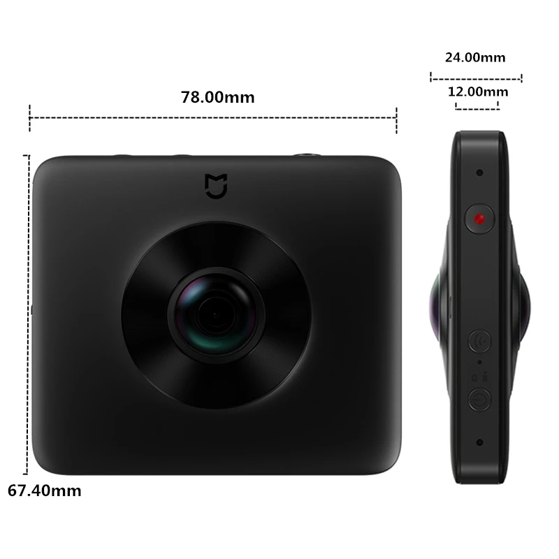 В наличии Xiaomi Mijia Sphere 360 ° панорамная камера Ambarella 3 5 K Запись видео 1600mAh комплект