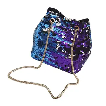 

Women Sequins Bag Fashion Handbag Purse Glitter Shoulder Bag Evening Party Clutch for Girl(Blue)