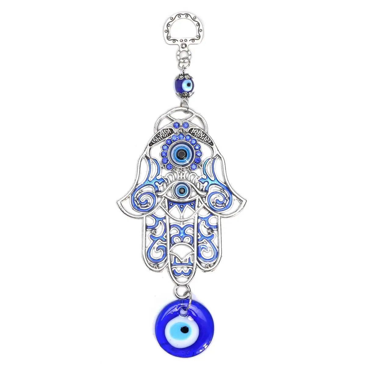 

17x6.5cm Retro Turkish Blue Evil Eyes Amulet Wall Protection Hanging Lucky Pendant Wind Chimes Hanging Garden Home Decorations