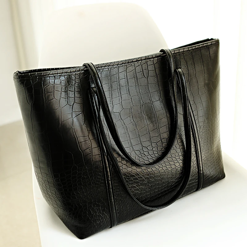 

Bags for Women 2019 Korean Version of the New Crocodile Pattern Shoulder Bag Simple Wild Large Capacity Tote Bag Handbag