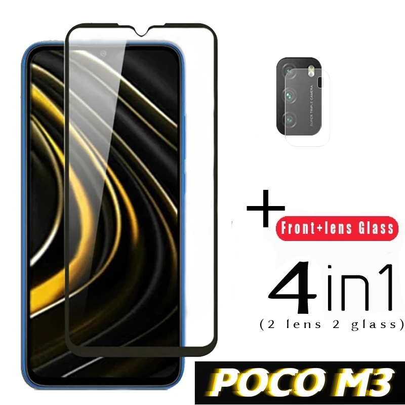 Vetro Protettivo 4In1 Per Xiaomi Poco M3 Pellicola Proteggi Schermo In Vetro Temperato Poco F3 M3 X3 Gt Pro Pellicola Protettiva Per Telefono Poco M3 