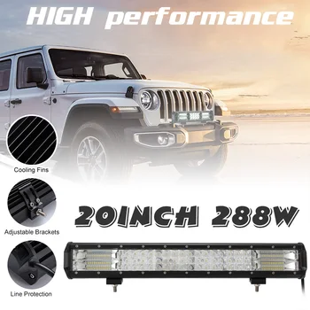 

LED Light Bar 20 Inch 288W Triple Row IP67 Combo Beam LED Light Bar Car Work Light for Car 4WD 4x4 Truck SUV ATV Driving
