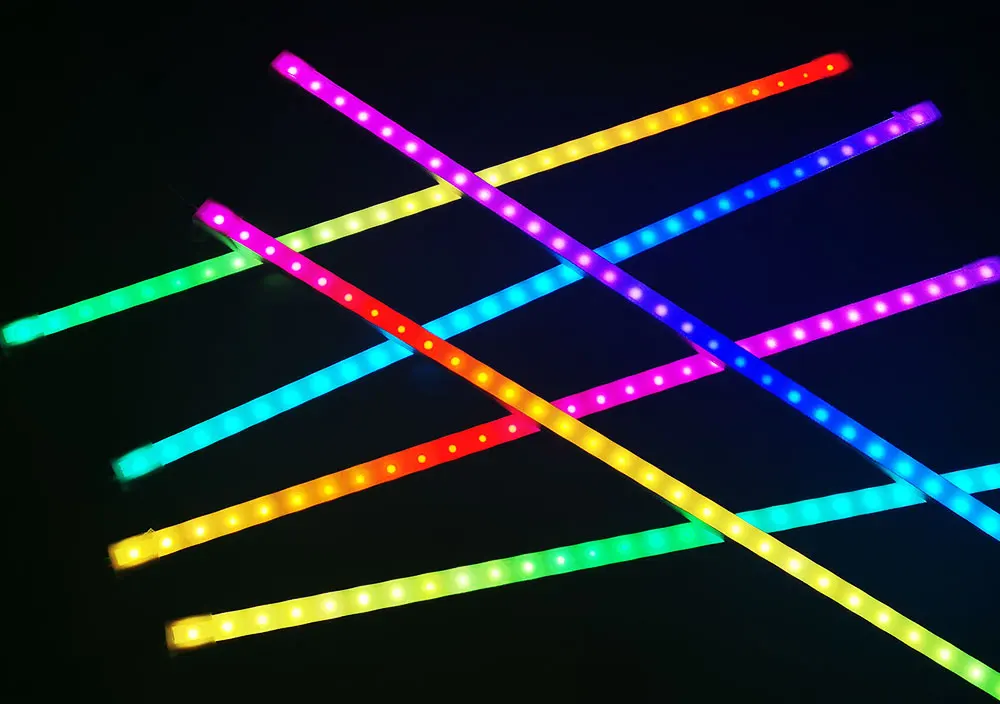 DC5V 33/50CM WS2812B Led Streifen Aluminium Starre Bar Schrank Licht Einzeln Adressierbaren 5050 RGB 3Pin Smart Pixel dekoration – Detail 6