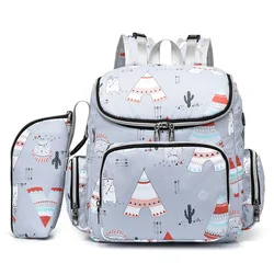 Sac à couches de grande capacité 36x30x18CM, sac à dos de maternité, sac à couches avec Interface USB, trou pour casque, sac pour maman pour poussette 