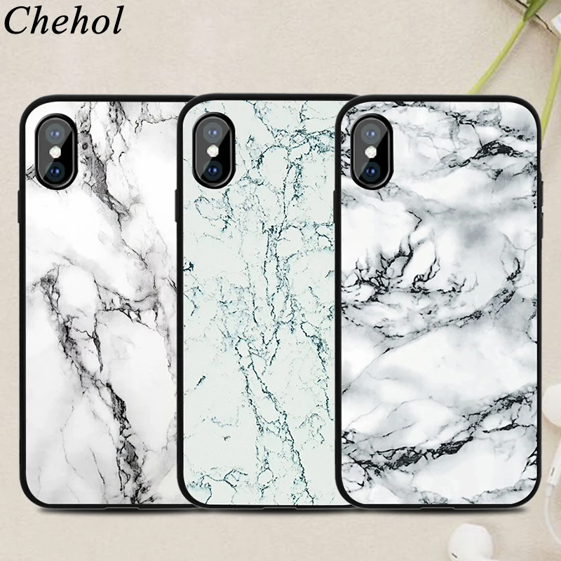 

Luxury Phone Cases for IPhone X XS MAX XR 8 7 6s Plus Clear Marble Print Case Soft Silicone TPU Fitted Back Covers Accessories