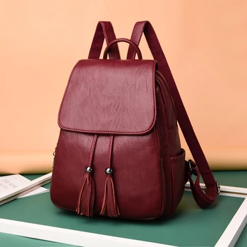 

Sac A Main Leather Women Backpack Female Casual School Bag Designer High Quality Shoulder Bags for Women 2020 Travel Backpack