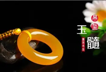 

LETSFUN Fine Jewelry Natural Yellow Agate Chalcedony Hand-carved Peace Symbol of Peace and Happy Free Shipping